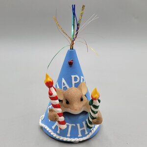 Charming Tails Celebrating You Musical Figurine Birthday Hat Candles Mouse